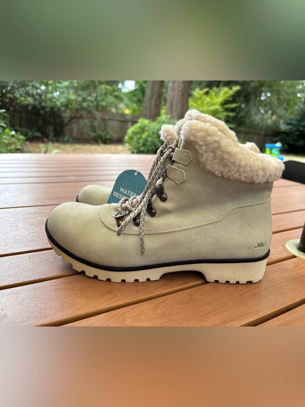 Cream Faux-Shearling Women's boots